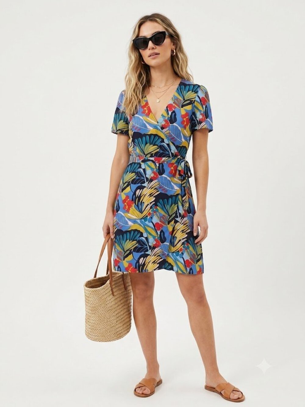 J. Crew Mercantile Tropical Floral Fit & Flare Dress Size 4 Colorful Print